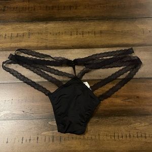 NWT Adore Me Black Lace G-String